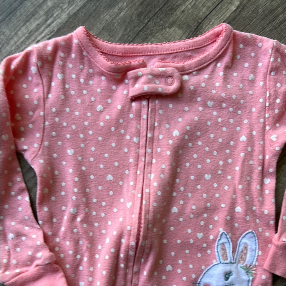 **LAST CHANCE!! Carter’s Pink Polka Dot Bunny Zip Up Bundle Size 18 Months - Picture 10 of 14